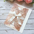 20PCS 5.12 x 7.28'' Laser Cut Wedding Invitations Cards with Envelopes, Hollow Rose Pocket with Bowknot for Bridal