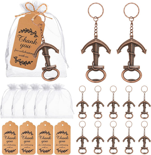 Winocbxt 50pcs Anchor Keychain Bottle Opener Wedding Gift Decoration, Perfect for Birthday Party,