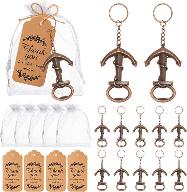 Winocbxt 50pcs Anchor Keychain Bottle Opener Wedding Gift Decoration, Perfect for Birthday Party,