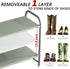 3 Closet INGIORDAR Shoe Rack Tier Long Storage Organizer Wide Metal Shoe Shelf for Entryway Grey