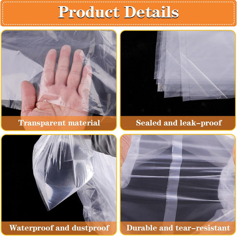 8 Pack Large Clear Plastic Bags, 40" x 60" Moistureproof Dustproof Storage Bags for Luggage, Furniture, Kids Bike