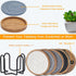 Coasters for Drinks Absorbent Sets of 5, Woven Coasters with Holder for Coffee Table, Gray Series