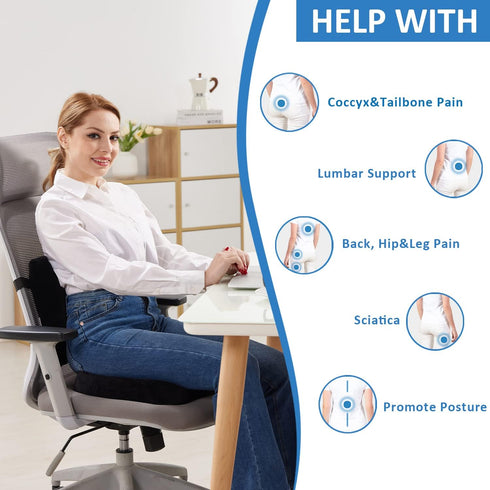 Tailbone SAIREIDER Seat Cushion and Lumbar Support Pillow for Office Chair, Memory Foam Car Seat Cushions Back Support