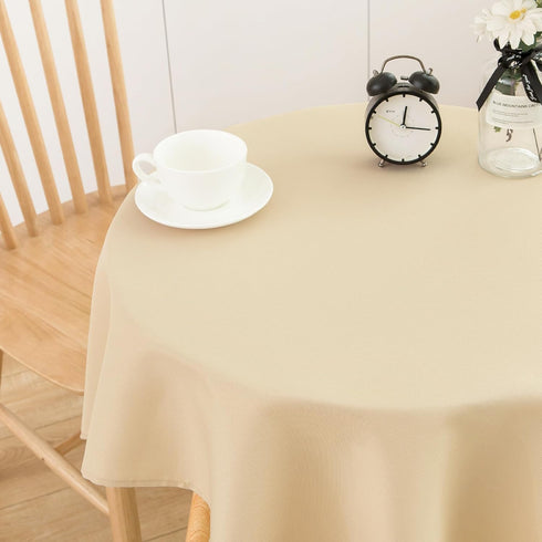 2 Pack 36X36 Inch Small Square Table Cloth Beige Washable Fabric Tablecloth Polyester Solid Tables Cover for Night