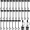 Zopeal 100 Pieces Pourers Dust Caps, Black Covers with Loop for Olive Oil Liquor Bottle Spout