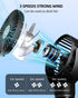Mini Stroller Fan, Portable Battery Operated Clip on Fan with LED Display for Outdoor Travel