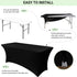 Obstal Spandex Table Cover, 6ft Fitted Rectangular Tablecloth for Birthday Party, Wedding Banquet (72L x 30W Inch)