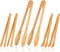 Zopeal 6 Pcs Wooden Kitchen Tongs, Long Bamboo Cooking Tongs for Picking Up Cheese, Bacon, Toast, Cake, Fruits