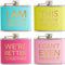 Juvale 4-Piece Girls Trip Flask Set, 5 oz Stainless Steel, Yellow, Blue, Pink & Rose Red, Bachelorette Party Favors