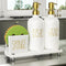 Cisily Kitchen Soap Dispenser Set Comes with Ceramics Sponge Holder, Gold Pumps,