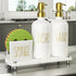 Cisily Kitchen Soap Dispenser Set Comes with Ceramics Sponge Holder, Gold Pumps,