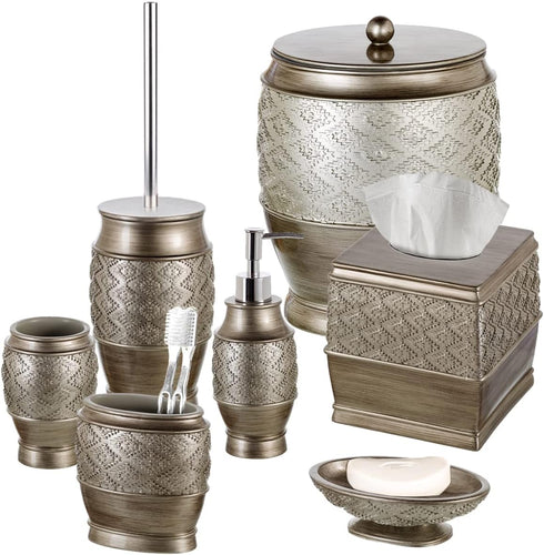 Set Creative Scents Dublin Silver Toilet Brush - Toilet Bowl Cleaner Brush and Holder - Decorative Bathroom Cleaner
