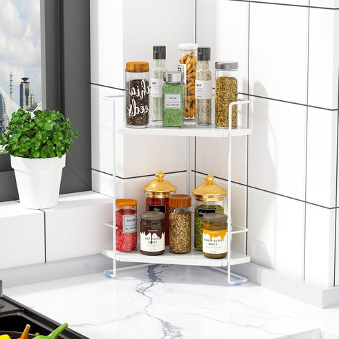 2-Tier Counter Counter, BOIVSHI Bathroom Organizner, Bathroom Organizers and Storage for Bathroom, Kitchen Corner