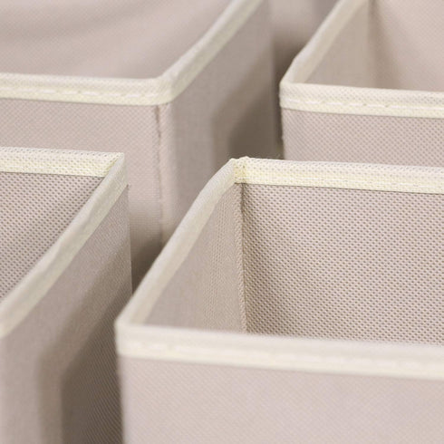 DIOMMELL 6 Pack Foldable Cloth Storage Box, Fabric Baskets for Clothes, Underwear, Socks, Beige