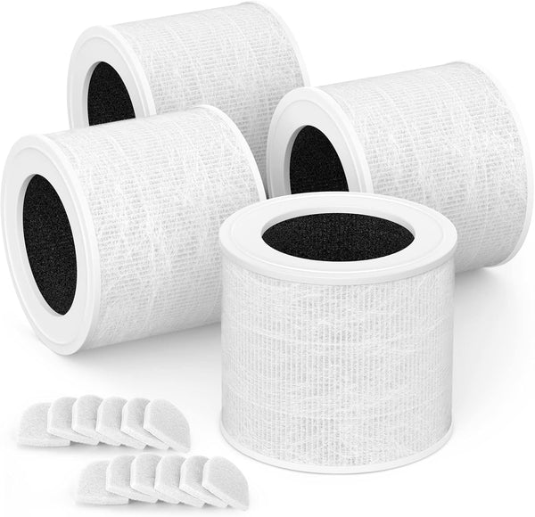 Core Mini Replacement Filter for LEVOIT Air Purifier Core Mini-RF, 3-in-1 HEPA Filter, 4-Pack