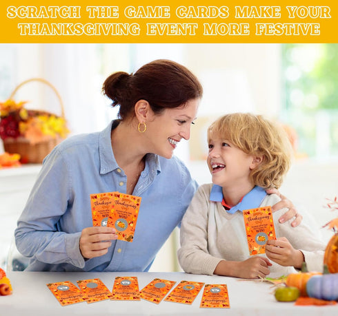 36PCS Thanksgiving Scratch Off Game Cards - Maple Pumpkin Turkey Scratch Off Cards Fall Festival Raffle Card