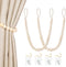 Wood Bead Curtain Tiebacks, KLOGTSIND Set of 2 Curtain Holdbacks for Thin