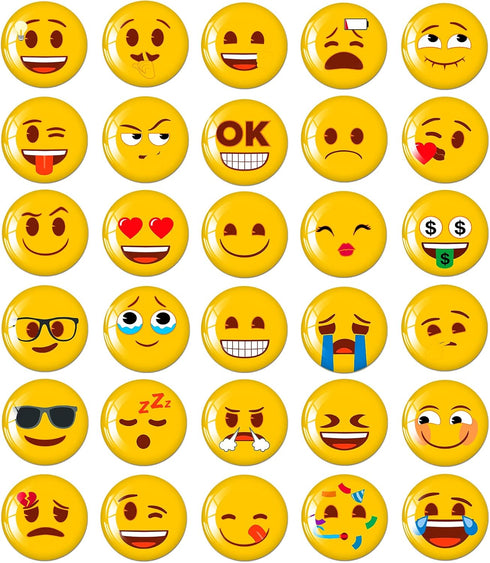 MORCART 30PCS Emoji Magnets for Fridge, Decorative School, Office, Kitchen, Funny Cute