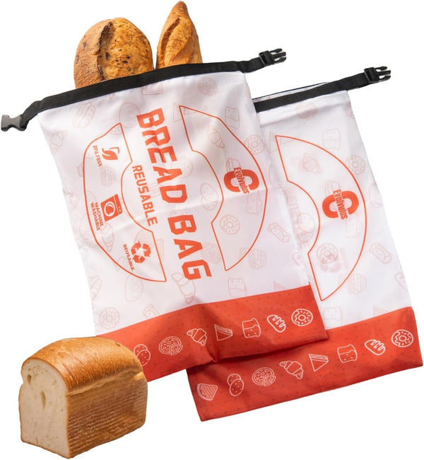 CEvolvulus 2 Pack Reusable Bread Bags for Homemade BreadSourdough Baking SuppliesFreezer Bread Storage
