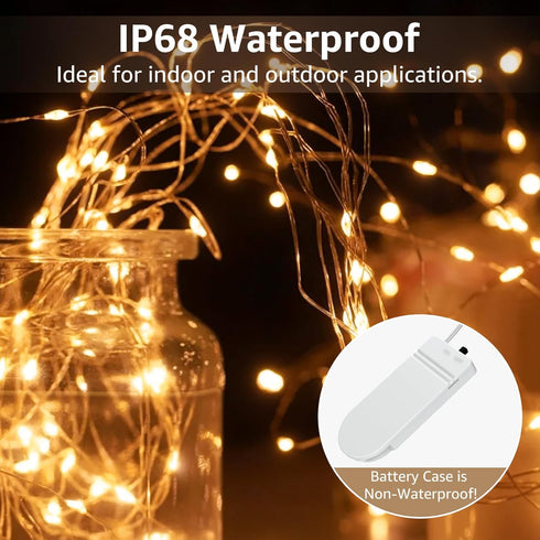 Olafus 16 Pack Christmas Fairy Lights, Battery Operated Warm White, 20 LED Copper Wire 7ft, IP68 Waterproof for Party