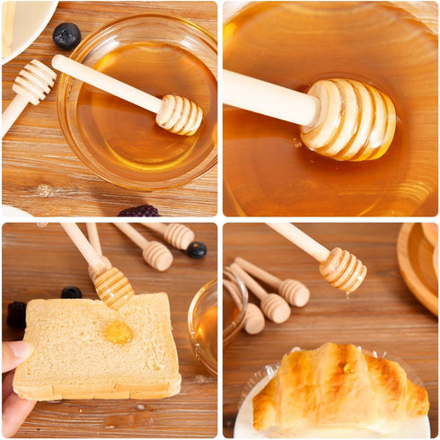 WEFOO 200 3 Inch PCS Wooden Honey Dipper Sticks, Honey Sticks Mini Honeycomb Sticks, Mini Honey Dipper Honey Stirrers