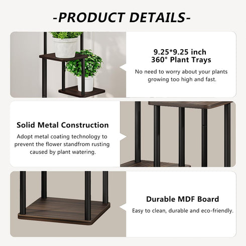 4 AZERPIAN Plant Stand Tier Indoor Metal Flower Shelf for Multiple Plants Corner Tall Flower Holders for Patio Garden