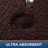 Smiry Chenille U-Shaped Toilet Bathroom Rugs - Soft Absorbent Non-Slip Contoured Mats, Machine Washable (Brown)