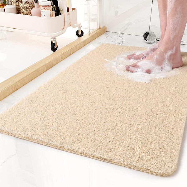 Non-Slip Bathtub Mat - 17x30 Inch Shower Mats for Wet Areas, Quick Drying PVC Loofah Bathroom Mats