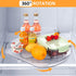 Square Lazy Susan Organizer for Refrigerator, 360° Rotate Rectangle Turntable Organizer and Storage for Fridge, Cabinet, Pantry, Kitchen, Countertop, 15.7'' Clear Fridge Organizer Storage, 1PACK by JOYOJ