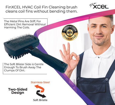 Next Generation Air Conditioner Evaporator Coil Fin Cleaning Brush V2 (Double-Sided) by FINXCEL