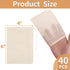 40 Pcs Empty Spice Bags for Cooking Soup, Reusable Tea Bags for Loose Tea, 4x6 In Natural Muslin Drawstring Bag, Small Cheese Cloth Cotton Bag for Straining, Unbleached Cheesecloth Herb Sachet Bag