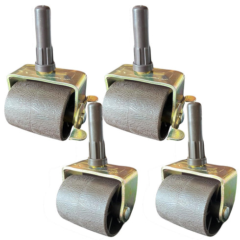 Set of 4 Metal Stem Heavy Duty Rollers Casters Wheels for Bed Frame (2 Locking, 2 Non Locking)