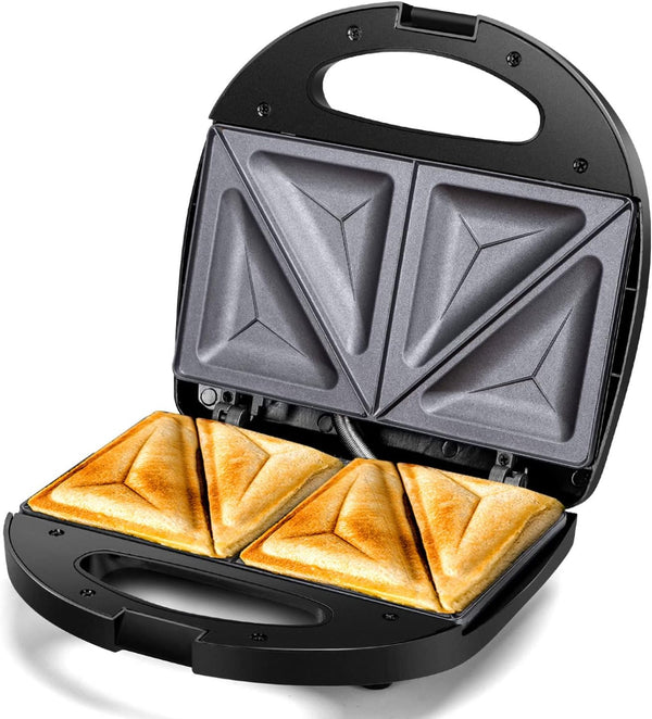 Aigostar 2in1 Electric Sandwich Maker Grill with Nonstick Plates, Double-Sided Heating, Breakfast Toaster, Grilled