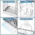 Stainless Steel Utensil Holder with 2 Compartments, Drying Rack for Kitchen Counter, Silverware Organizer