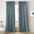 RYB Home Stone Blue Velvet Curtains - Blackout Curtains for Nursery Thermal