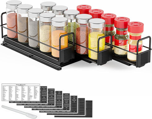 SpaceAid Pull Out Spice Rack Organizer for Cabinet, Heavy Duty Slide Out