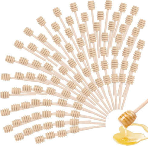 200 Pack Honey Dipper Sticks, 3 inch Mini Wooden Honey Stick Stirrers