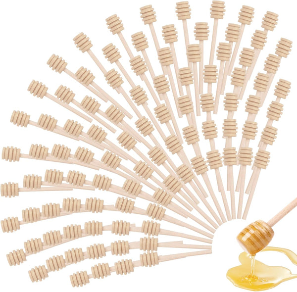 200 Pack Honey Dipper Sticks, 3 inch Mini Wooden Honey Stick Stirrers