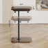 360 Side Table Sofa Tv Tray Height Adjustable C Shaped End Table Swivel Overbed Living Room Couch Table, Walnut