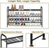 3 Closet LINZINAR Shoe Rack Tier Long Metal Shoe Organizer for Entryway Black