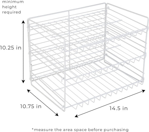 Smart Design Can Organizer for Pantry - 3 Tier Adjustable Can Storage - Steel Metal Shelves, Holds Up to 36 Cans - White