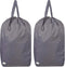 Washable Travel Laundry Bag with Handles and Drawstring, 2 Pack, Heavy Duty, Grey