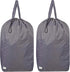 Washable Travel Laundry Bag with Handles and Drawstring, 2 Pack, Heavy Duty, Grey