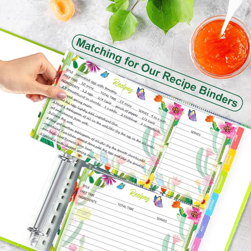 80 Pack Recipe Cards, 5 x 7 inch Cooking Recipe Cards for Recipe Binder, Double-sided with Lines for Weddings, Bridal