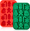 Christmas Silicone Chocolate Molds, 2PCS Holiday Gummy Candy Molds for Jello, Ice Cubes, Soaps