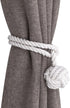 Home Queen Hand Knitting Curtain Tiebacks, Decorative Window Curtain Tie, 1 Pair, Off White