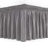 Biscaynebay Wrap Around Bed Skirts for Full & Full XL Beds, 15" Drop, Silver Grey Adjustable Elastic Dust Ruffles