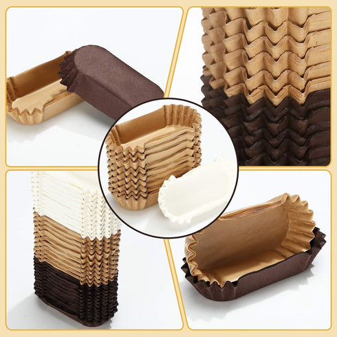 Mifoci 600 Pcs Oval Cupcake Papers, Disposable Brownie Baking Cups for Weddings and Birthdays