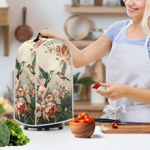 DISNIMO Floral Hummingbird Blender Dust Cover, Anti-Fingerprint Polyester for Stand Mixer or Coffee Maker