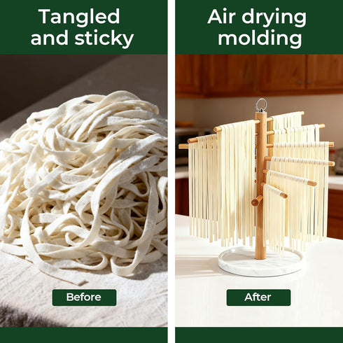 7 Pasta Drying Rack with Transfer Wand and Bars, noodle drying rack Easy to Transfer for Drying Pasta and Cooking